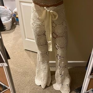 Free People Crochet Bellbottom Pants, size XS